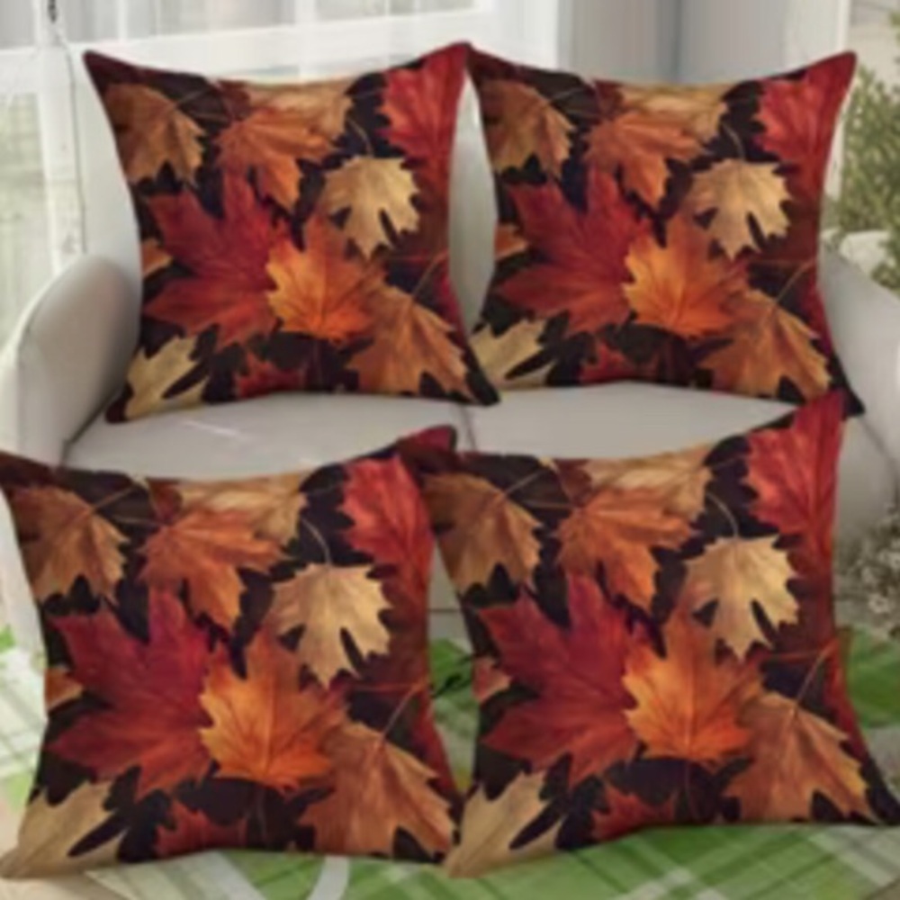 Autumn Fall Leaf Pillow Cover Set